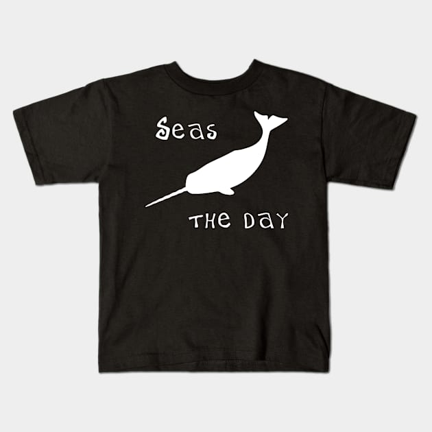 Seas the Day Narwhal Kids T-Shirt by DANPUBLIC